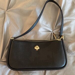 Kate Spade Black Shoulder Bag with Gold Accents
